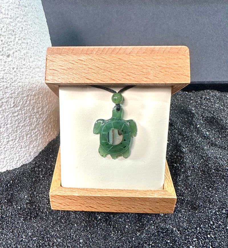 Jade Turtle and Abalone Pendant