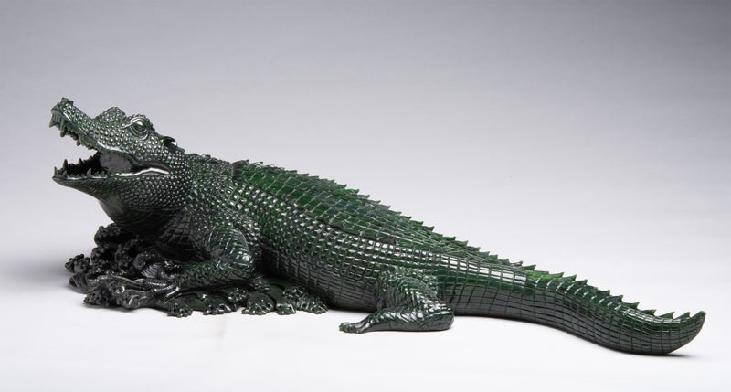 Canadian Jade Alligator Carving - 29"