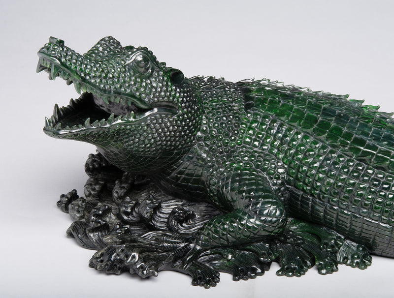 Canadian Jade Alligator Carving - 29"