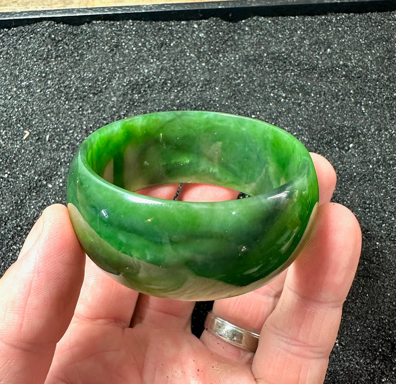 Canadian Jade Bangle - 60mm - EXRA WIDE