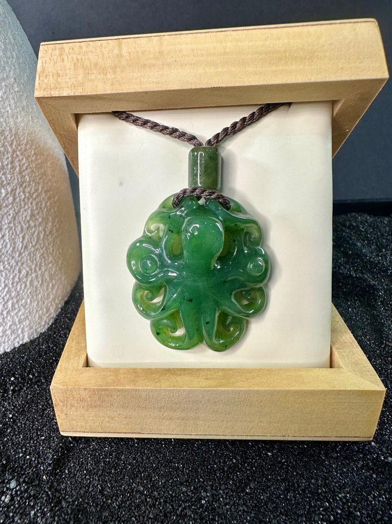 Jade Octopus Pendant