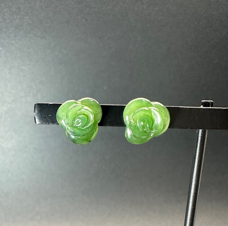 Jade Rose Stud Earrings, 3597