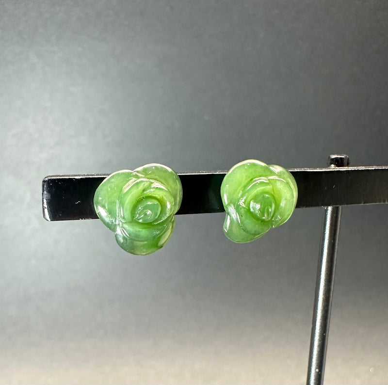 Jade Rose Stud Earrings, 3597