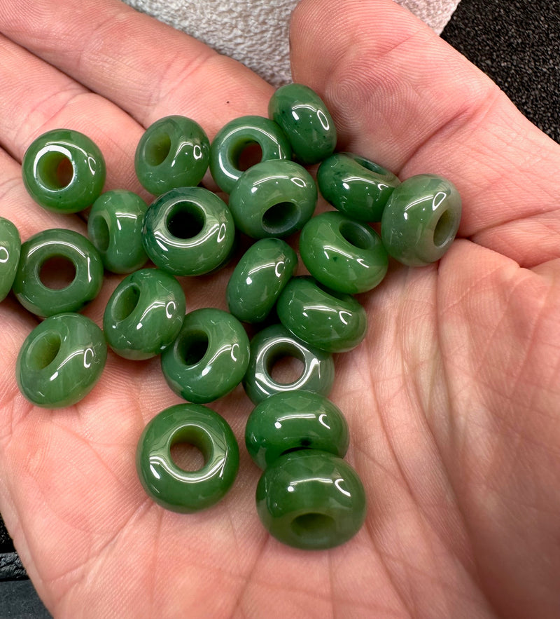 Jade Bead, 14x7.5mm