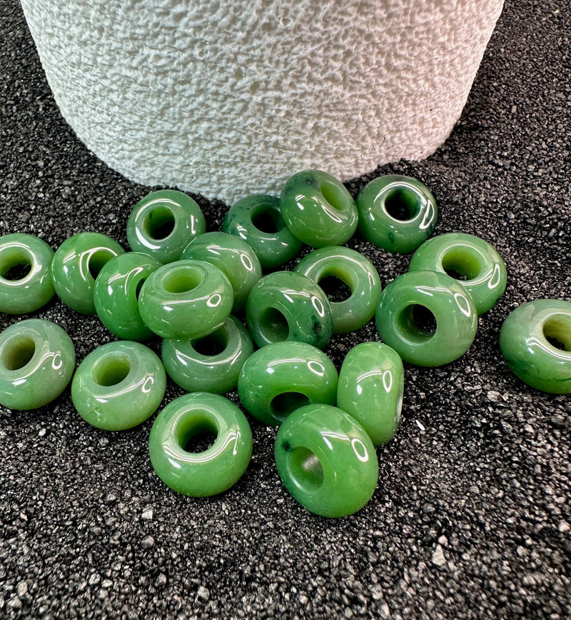 Jade Bead, 14x7.5mm