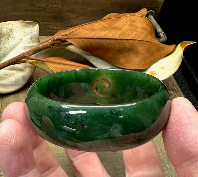 Oval Bangle with Koru - 64mm