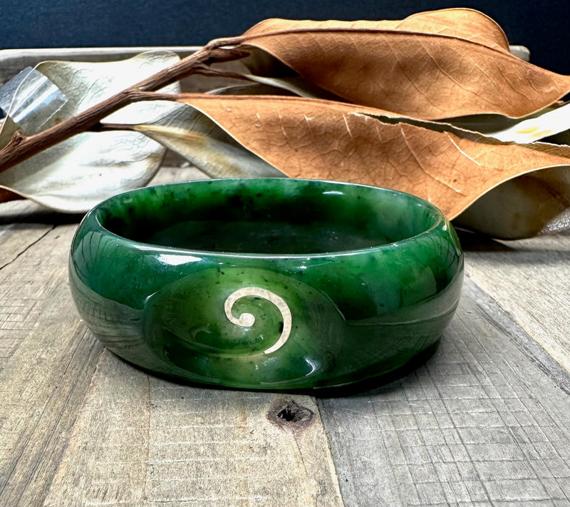 Oval Bangle with Koru - 64mm