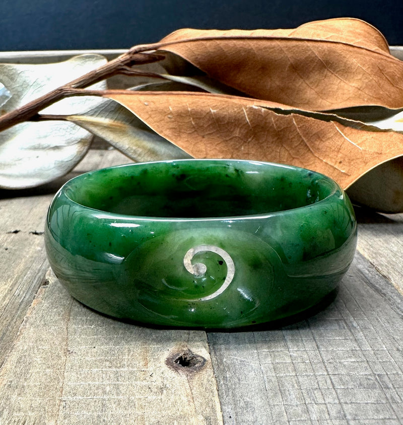 Oval Bangle with Koru - 60mm