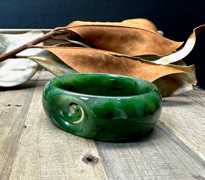 Oval Bangle with Koru - 60mm