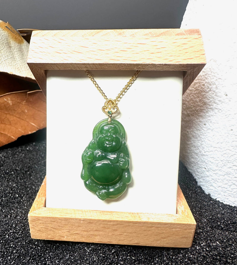 30mm Buddha Pendant - 18K Bail