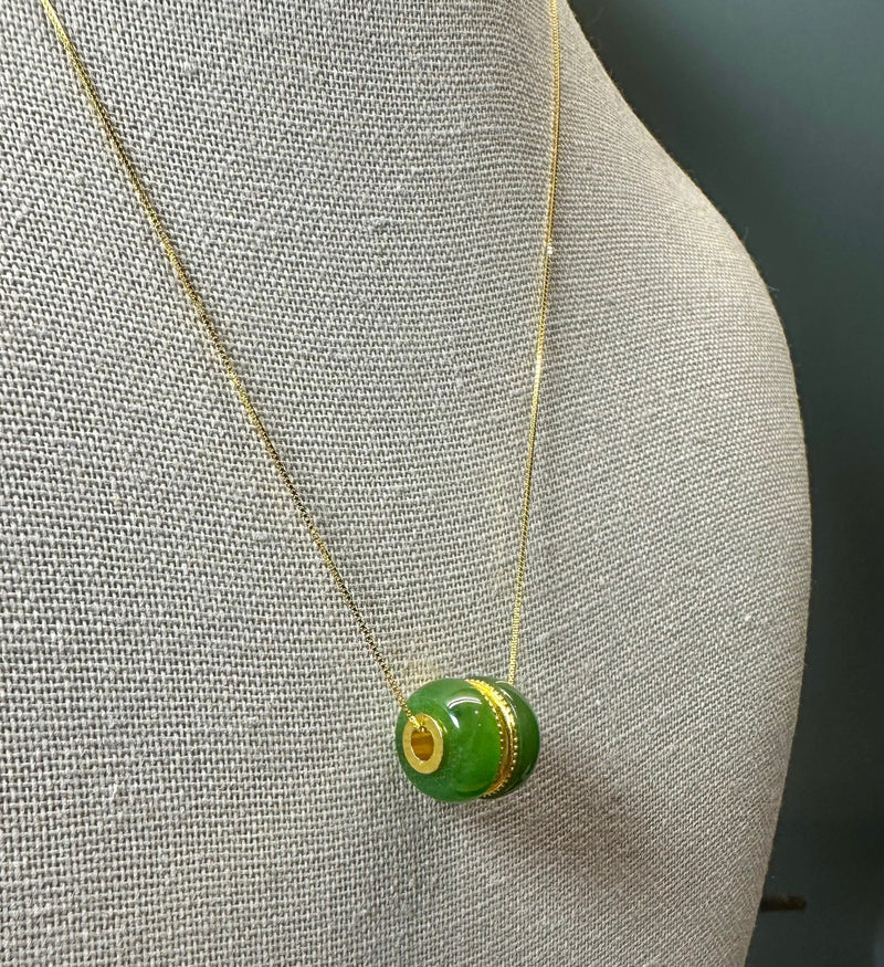 Jade Bead Necklace - Vermeil