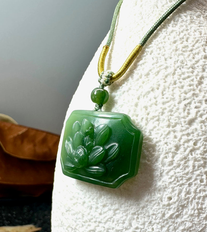 Siberian Jade Flower Pendant