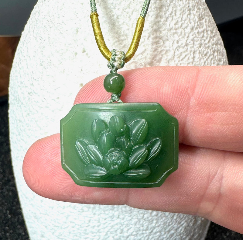 Siberian Jade Flower Pendant