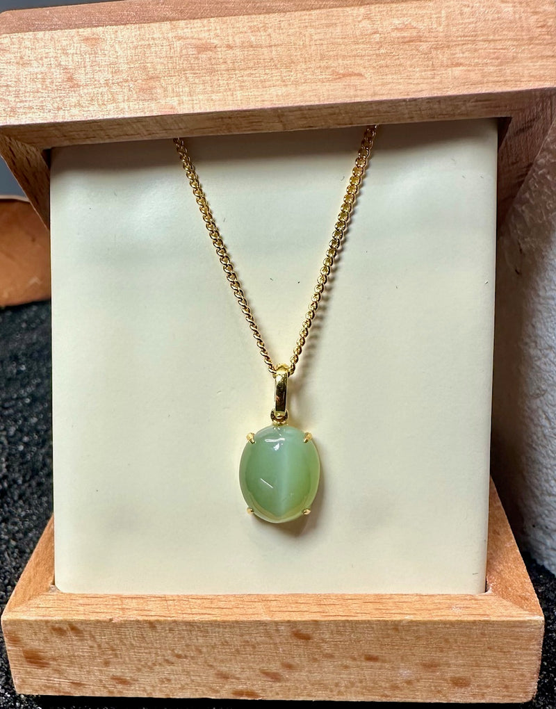 Chatoyant Siberian Jade Pendant