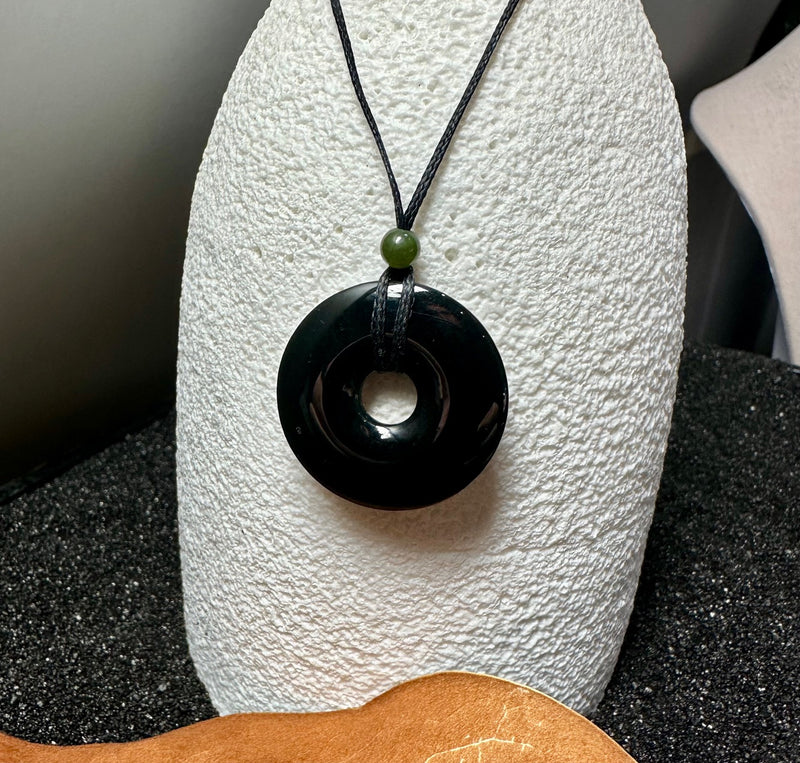 Black Australian Pi Pendant ( Donut ) - Multiple Sizes