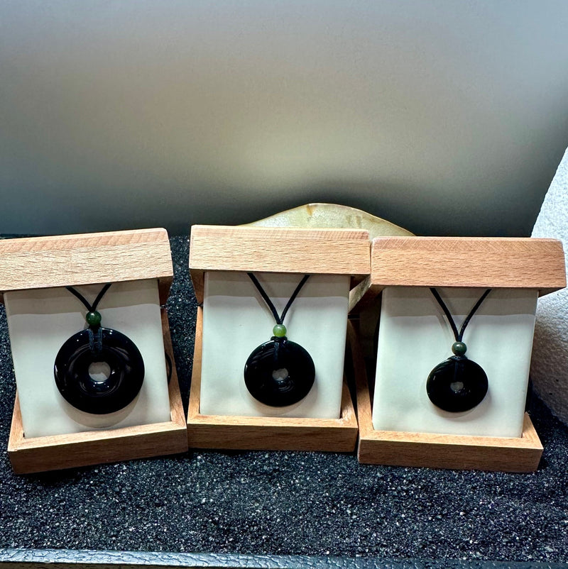 Black Australian Pi Pendant ( Donut ) - Multiple Sizes