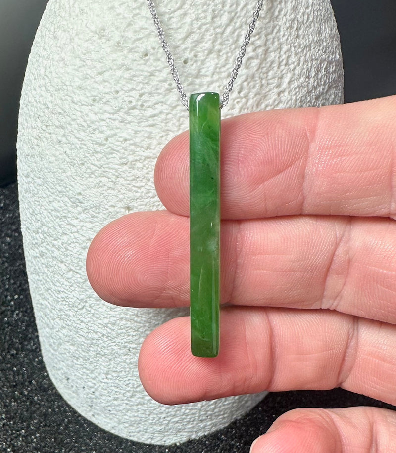 Jade Pendant Rectangle Drop