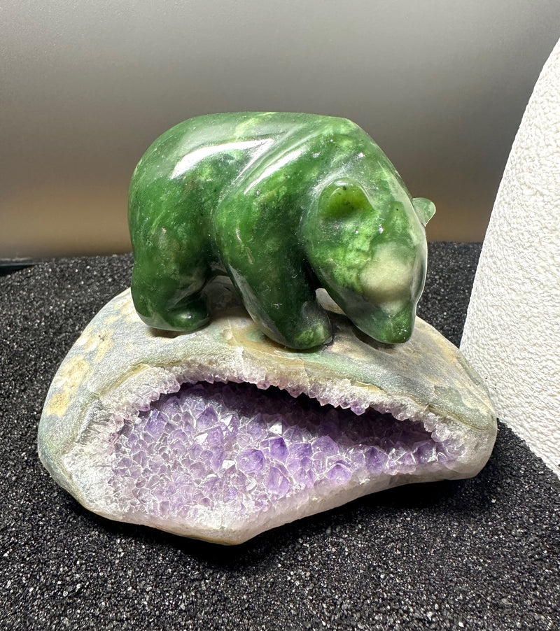 3" Bear on Amethyst Base