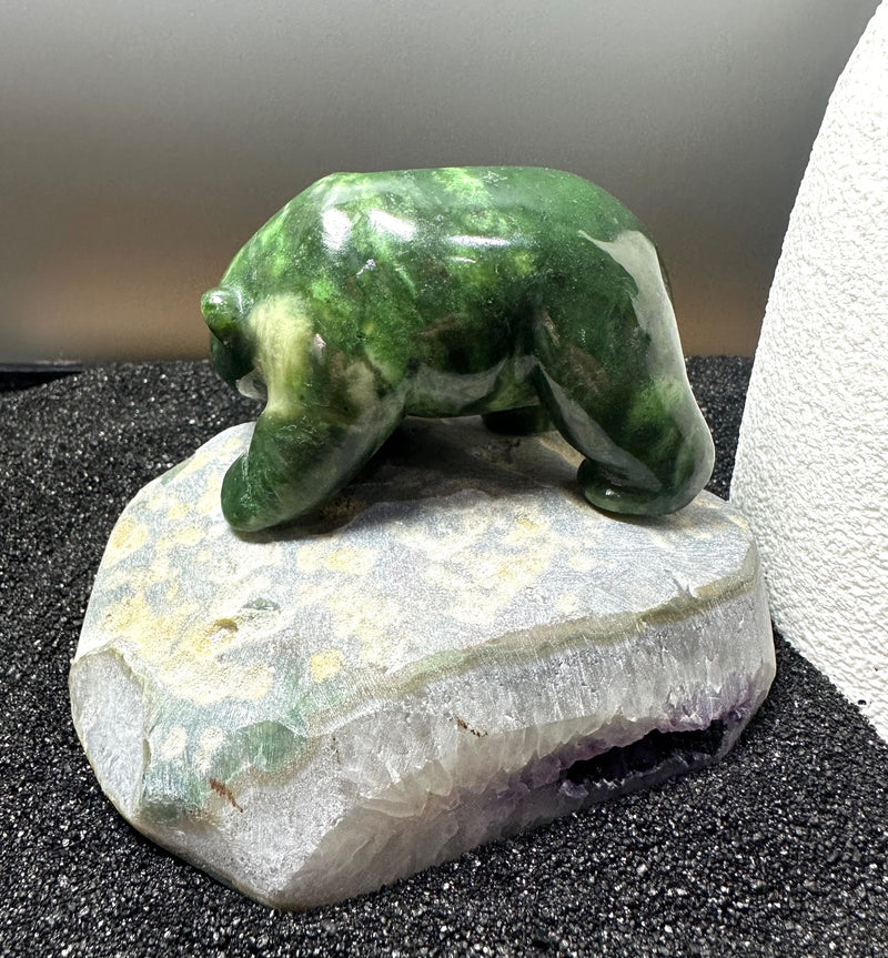 3" Bear on Amethyst Base