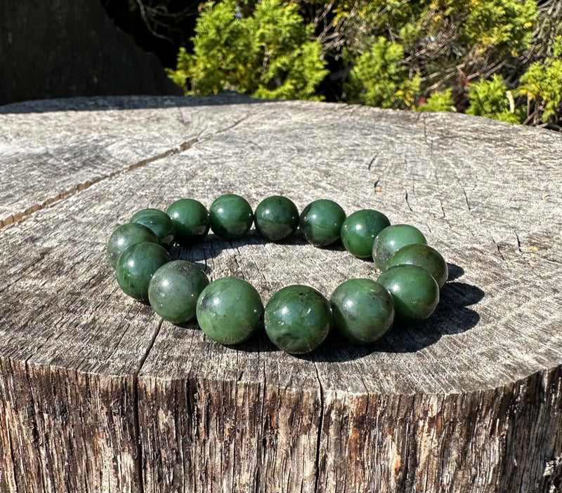 New Jade Bead Bracelet 8mm — Aus Crystals